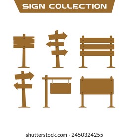 set of road direction sign vector template