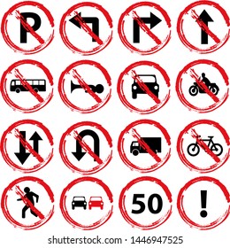 Set of road directions illustrations.