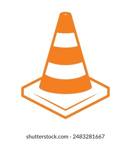 Set of Road divider cone icon collection. Traffic cone symbol. Vector Illustration.