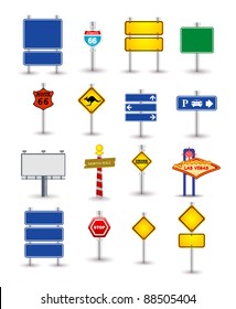 set of road sign