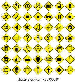 A set of road sign computer icons