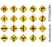 Set of road sign icons 