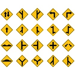 Set of road sign icons 