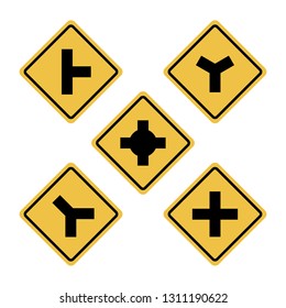 Set road sign symbol vector concept with flat graphic design. Simple street sign symbol. Vector illustration EPS.8 EPS.10