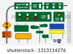 set of road sign or traffic light. easy to modify