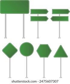 Set of road sign. Vector road board highway signs icons. street signboard information pointer or road signs template. 