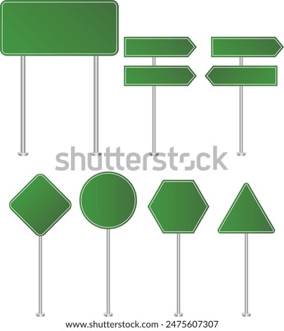 Set of road sign. Vector road board highway signs icons. street signboard information pointer or road signs template. 