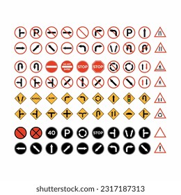 conjunto de iconos vectores de señalización de ruta