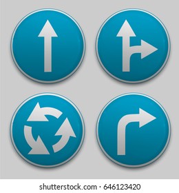 set of road signs with Arrow, Vector icon.