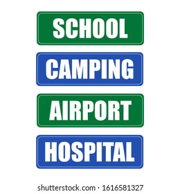 Set road signs. can be modified. Vector illustration