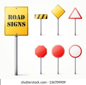 Set road signs eps10 vector illustration