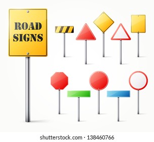 Set of road signs eps10 vector illustration