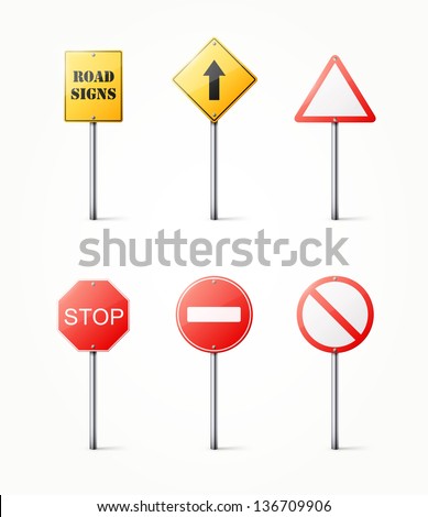 Set of road signs eps10 vector illustration