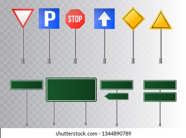 Set of road signs and green traffic signs. isolated on transparent background. Vector illustration.   - Powered by Shutterstock - Get 15% off with code: PIKWIZARD15
