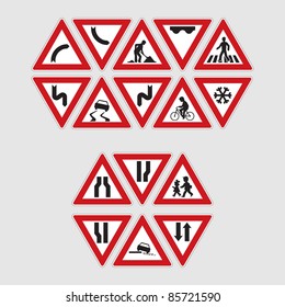 set of road signs - illustration