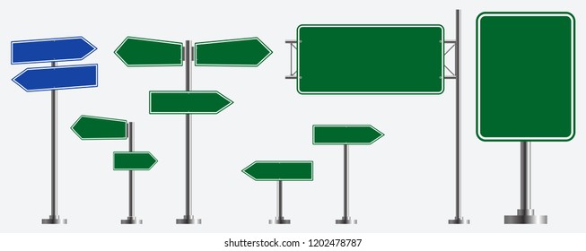 Set of road signs isolated.eps 10 vector