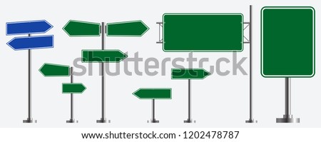 Set of road signs isolated.eps 10 vector