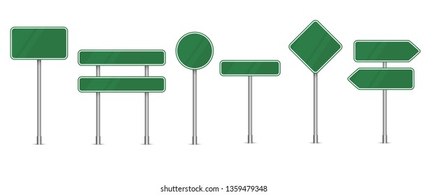 Set of road signs isolated on white background. Vector illustration.