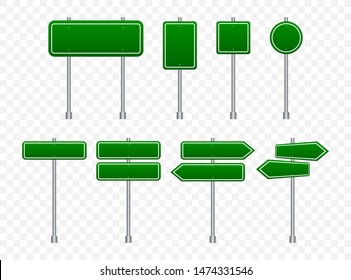 Green Traffic Signs Road Board Text Stock Vector (Royalty Free) 1333835570