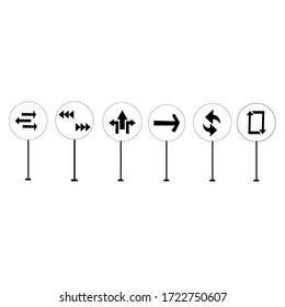 Set of road signs isolated on White background. Vector illustration.