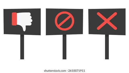 Set of road signs isolated on white background.