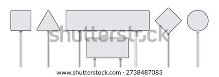 Set of road signs isolated on a white background. White traffic signs. vector 10 eps.