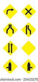 Set of road signs on white background. vector illustration.