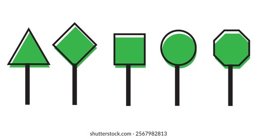 Set of road signs. Road signs with place for your symbols or picture. Vector illustration design eps 10 