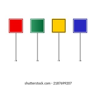 Set of road signs, Traffic signs on white background. traffic sign vector.
