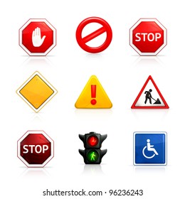 Set of road signs, vector