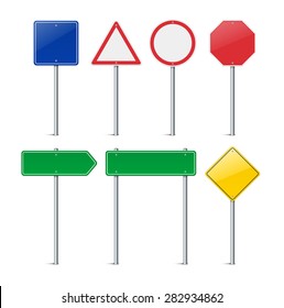 Set of road signs. Vector illustration
