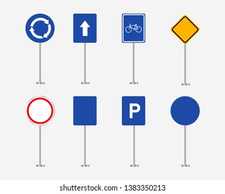 Set of road signs. Warning or safety messageon road. Traffic information. EPS 10
