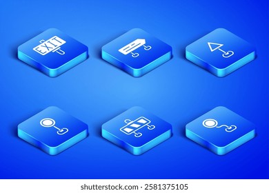Set Road traffic sign, Fire exit, barrier,  and Triangle warning blank icon. Vector