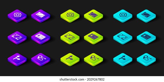 Set Road traffic sign, Route location, Gps device with map, Infographic of city navigation, City and Target sport icon. Vector