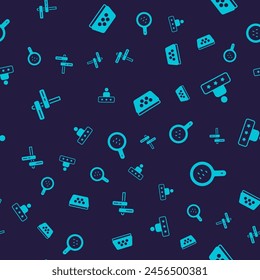 Set Road traffic sign, Taxi service rating, car roof and Search taxi on seamless pattern. Vector