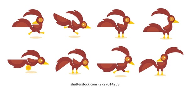 Conjunto de ilustración de Vectores de dibujos animados Roadrunner