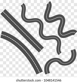 Set of roads and highways. Vector illustration