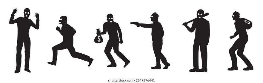 Set or robber vector illustration