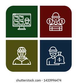 Set of robbery icons such as Thief, Burglar , robbery