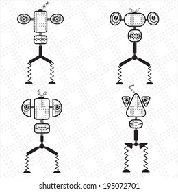 Set of robot character.