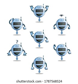 Set robot emoticon illustration vector
