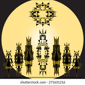 Set of The robot knights. Elements for illustration and design,Set1