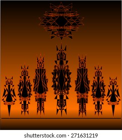 Set of The robot knights. Elements for illustration and design,Set2