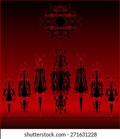Set of The robot knights. Elements for illustration and design,Set5
