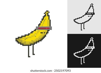 Set of robot in pixel art game style, characters in pixel game, isolated vector illustration