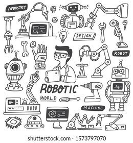 Set of Robotic Industry Doodles