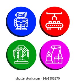 Set of robotics icons such as Robotics, Robot arm, Robotic arm , robotics