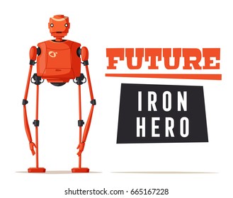 Set of robots. Technology, future. Cartoon vector illustration