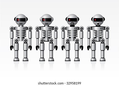 A set of robots in vector format