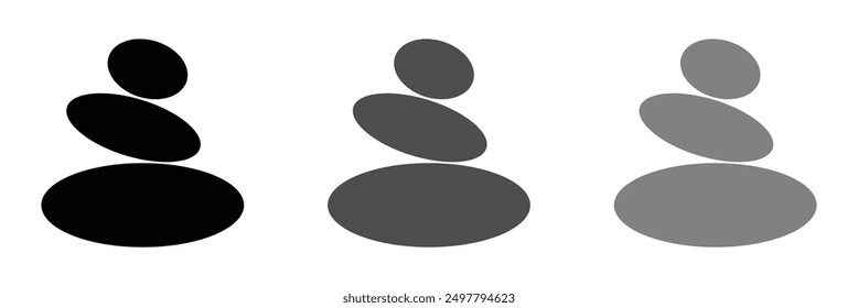  Set of rock balance stone logo for spa and yoga vector design concept on white background.